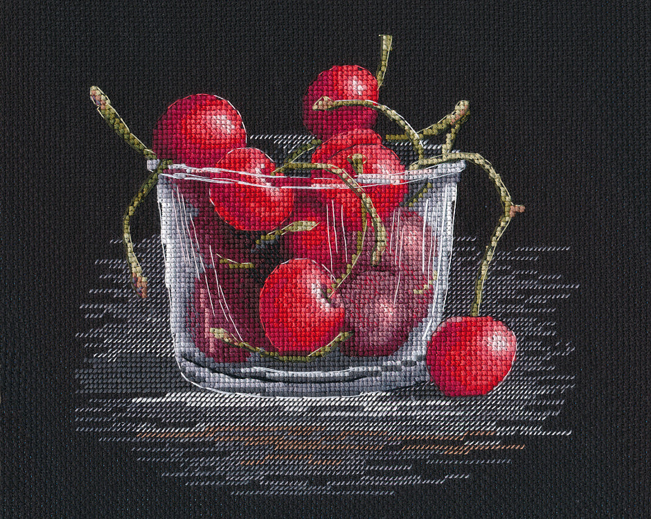 kit de punto de cruz "Cerezas" 1593