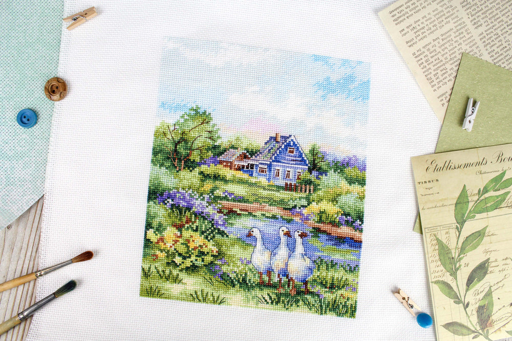 Cross Stitch Kit "Summer in the Village" - MP Studia SNV-917
