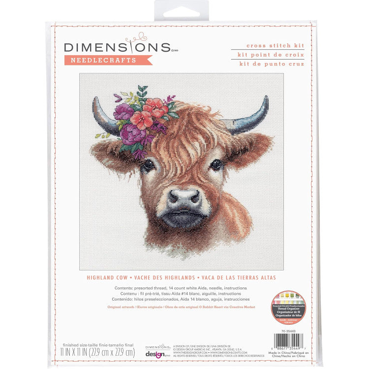 Dimensions Kit de point de croix - Vache des Highlands (70-35449)