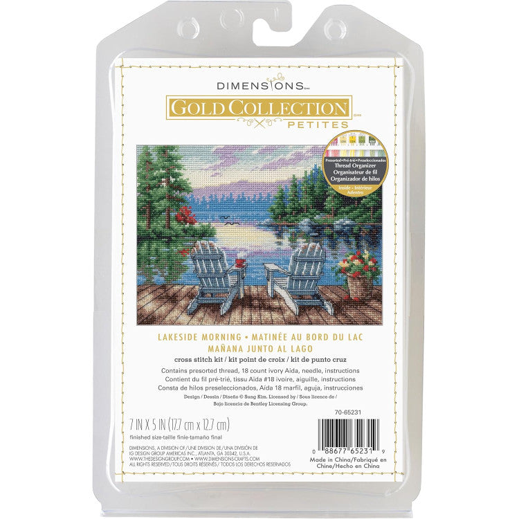 Dimensions Kit de point de croix - Petite Gold Collection Lakeside Morning (70-65231)