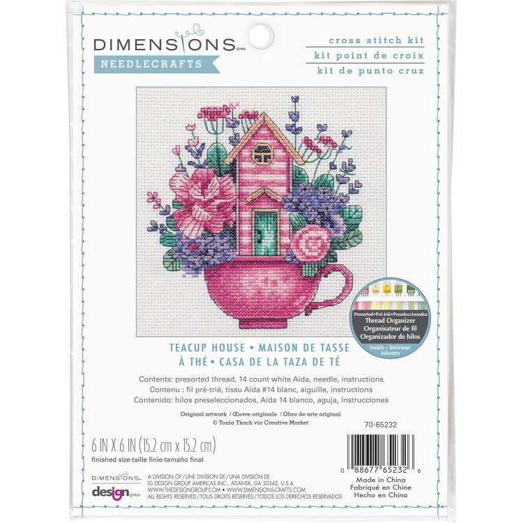 Dimensions Kit de point de croix - Maison de tasse de thé (70-65232)