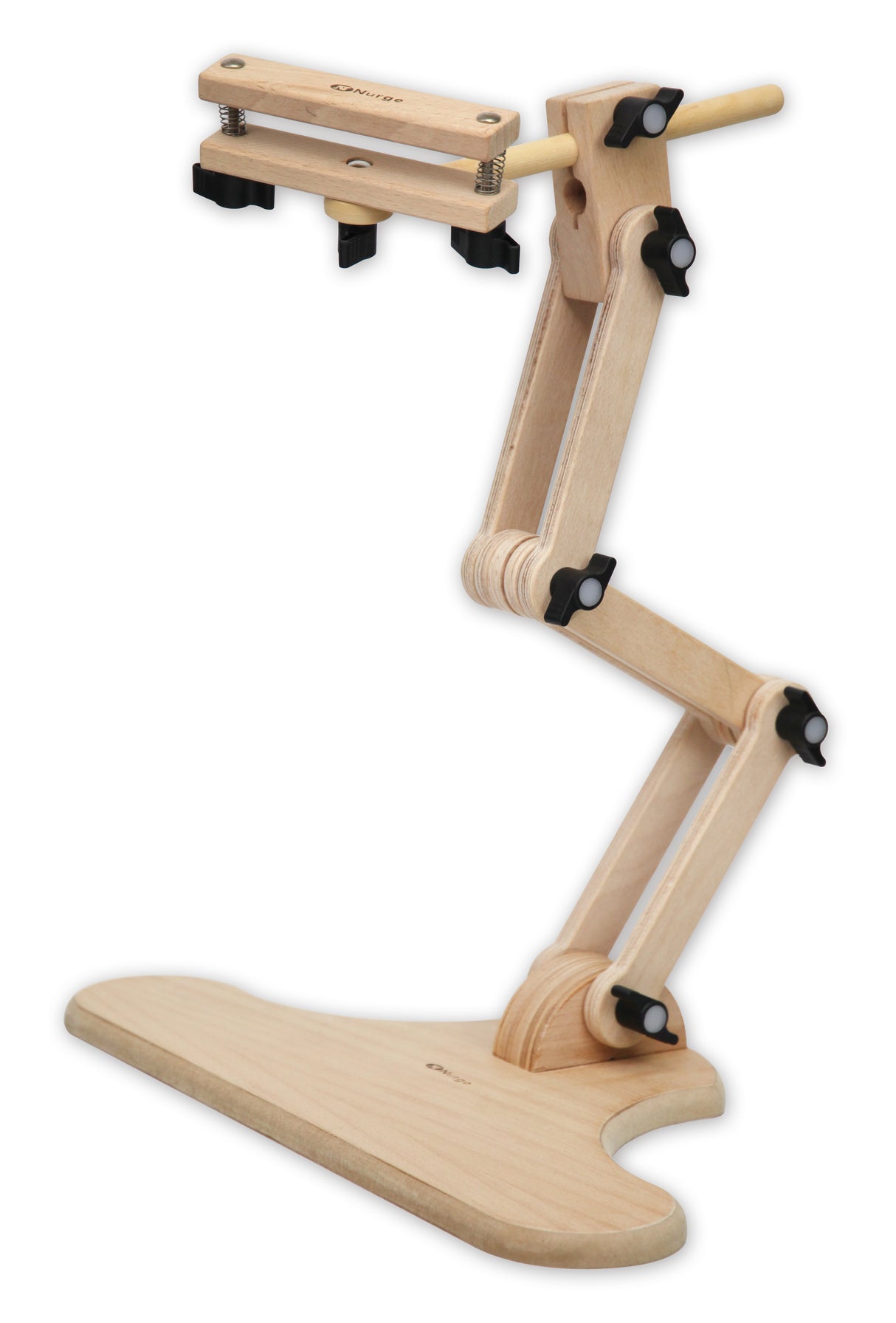 Soporte ajustable para bordado Nurge 190-14 en madera natural para mesa o silla