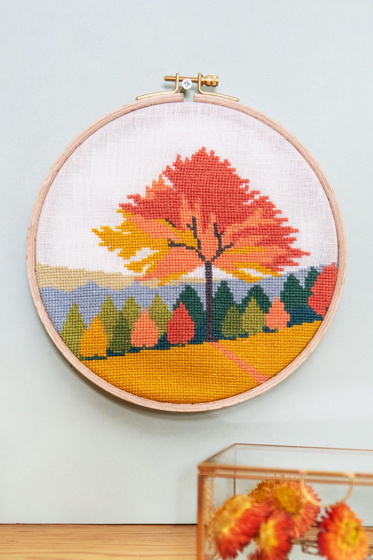 A Walk in the Forest" - Eco Vita Organic Wool Thread with Natural Dyes - Cross Stitch and Punch Needle Embroidery Book