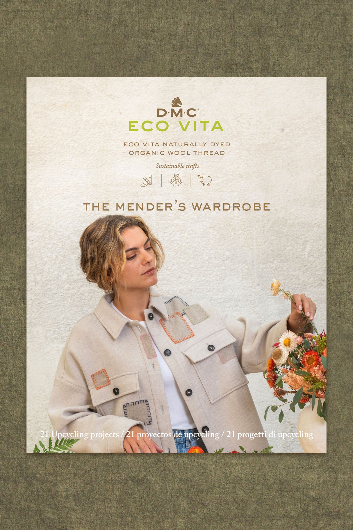 El Armario del Ecologista - Eco Vita Hilo de Lana Orgánica Teñida con Tintes Naturales - Libro de Tejido y Zurcido Decorativo sobre Lana