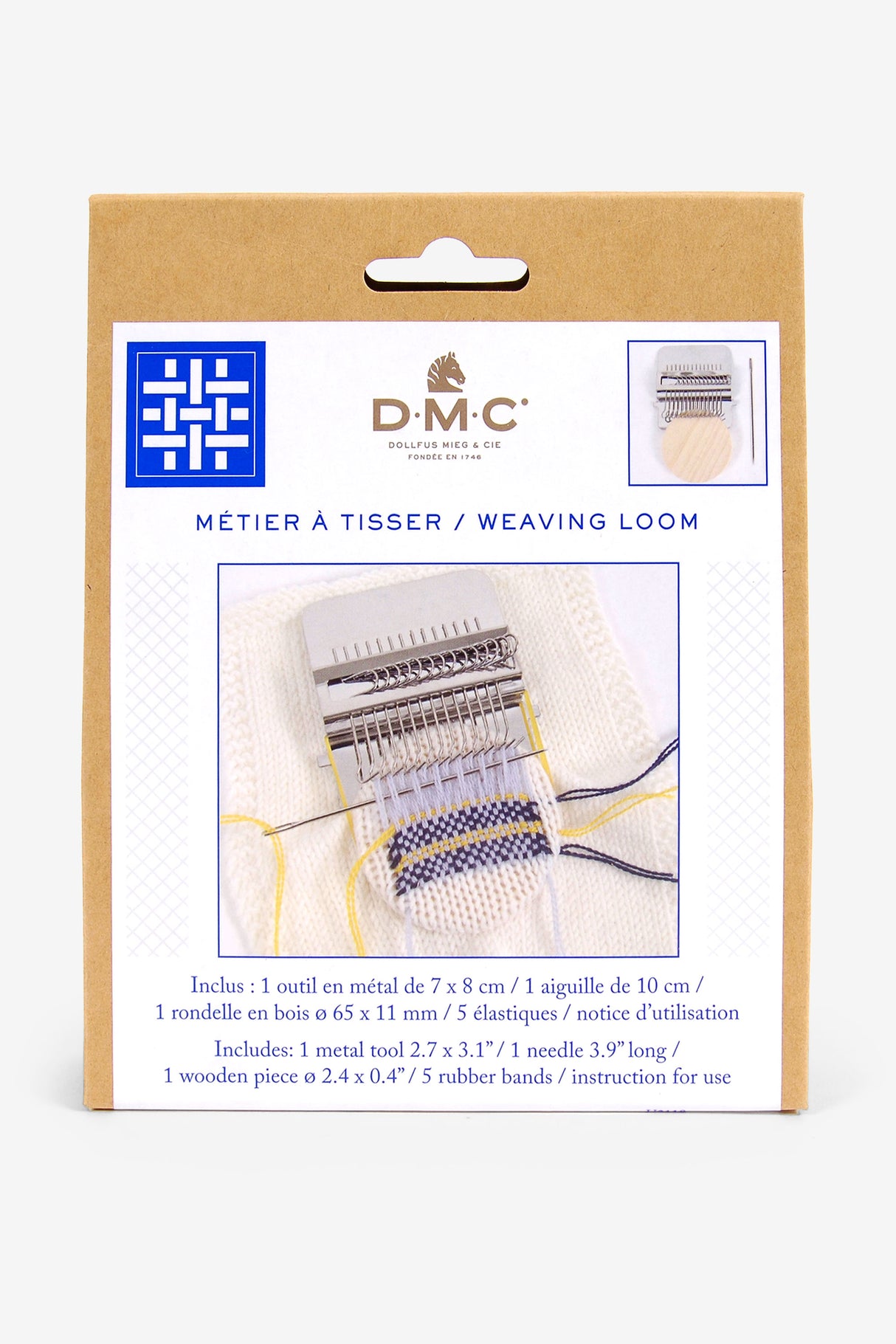DMC Weaving Kit: 14 Hook Mini Loom for Creativity and Sustainable Repairs