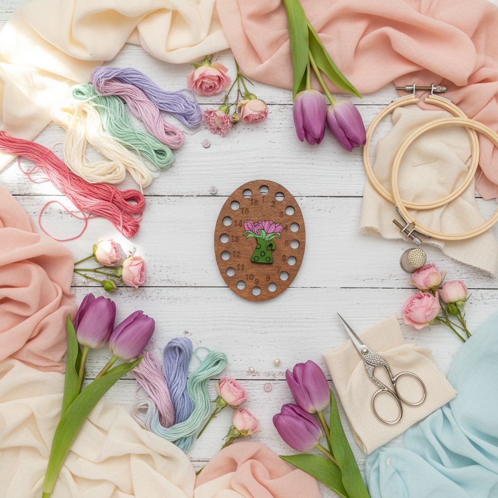 Thread Organizer KF017/120P “Pink Tulips” – Kind Fox by Wizardi