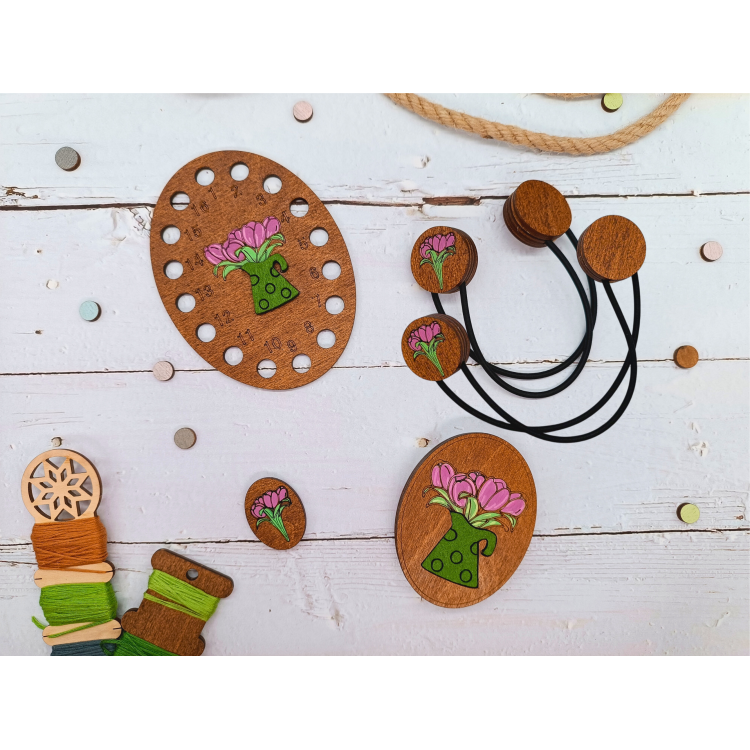 Organiseur de fils KF017/120P « Tulipes roses » – Kind Fox par Wizardi