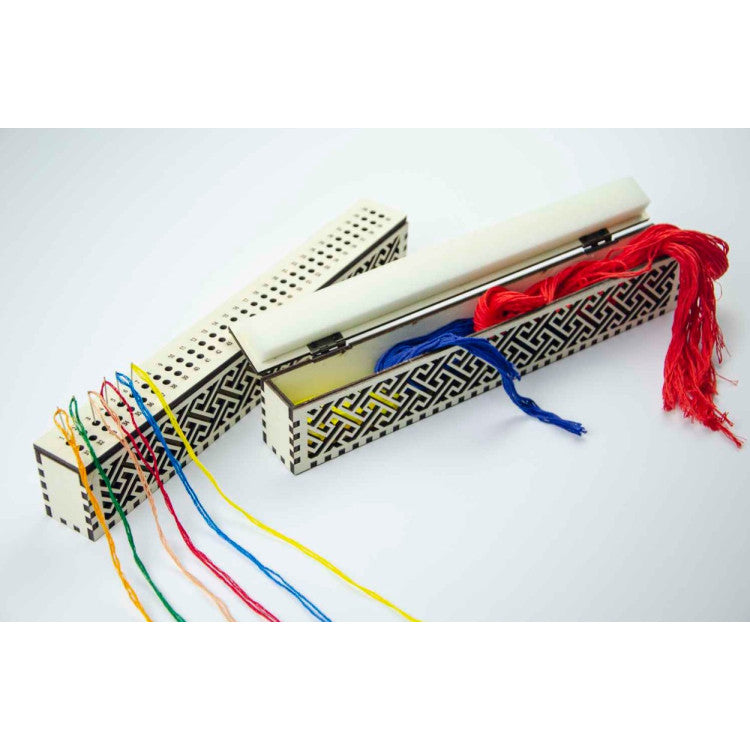 Organisateur d'aiguilles sur base en bois, IVOIRE avec 60 trous OG-006