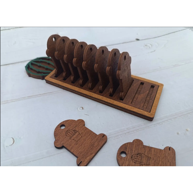 Organizador con bobinas (10 uds) Cactus KF016/2 | Set de bobinas y soporte para hilos