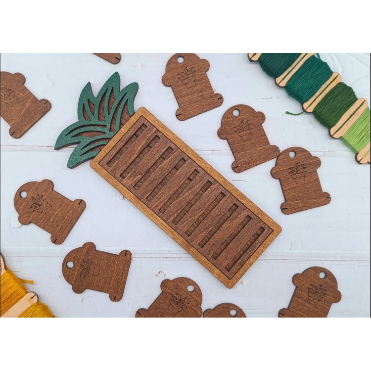 Organizador con bobinas (10 uds) Suculenta KF016/3 | Set de bobinas y soporte para hilos