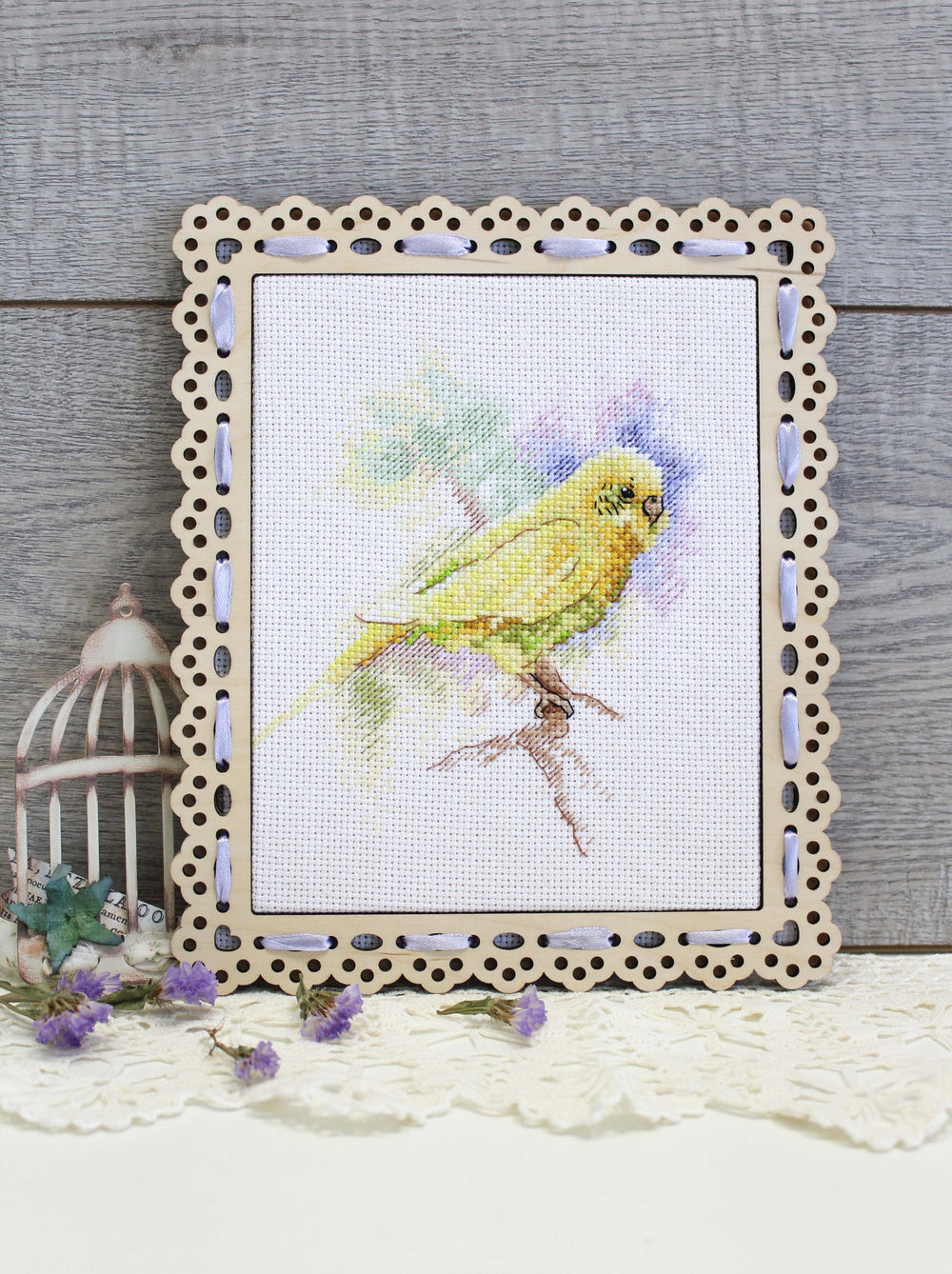 Kit de broderie au point de croix « Ami à plumes » de MP Studia SM-739 – Motif d'oiseau coloré