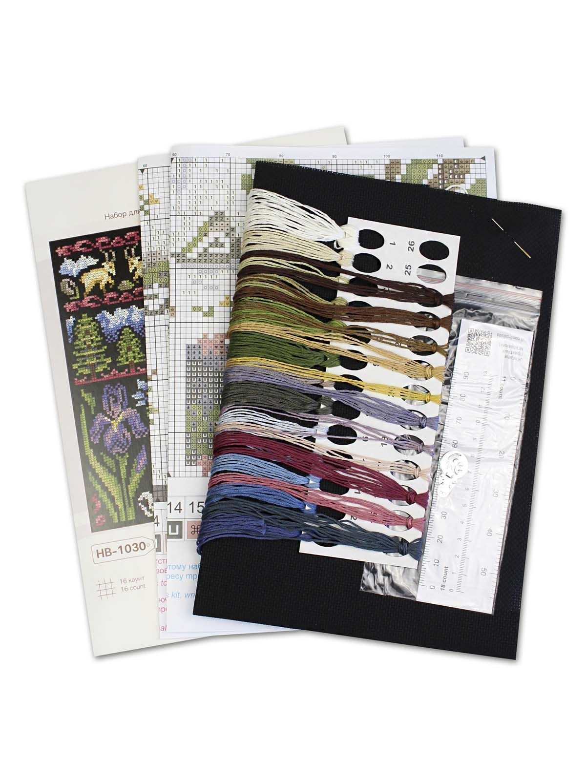 Kit de punto de cruz MP Studia SNV-1030 Sampler Twilight in the Mountains – Atardecer en las Montañas 19x19 cm