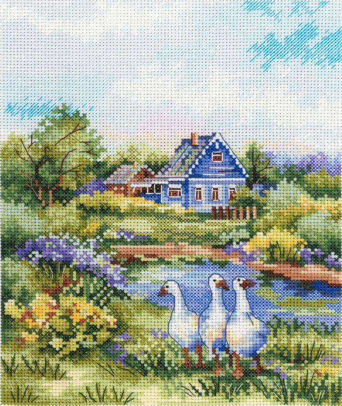 Cross Stitch Kit "Summer in the Village" - MP Studia SNV-917