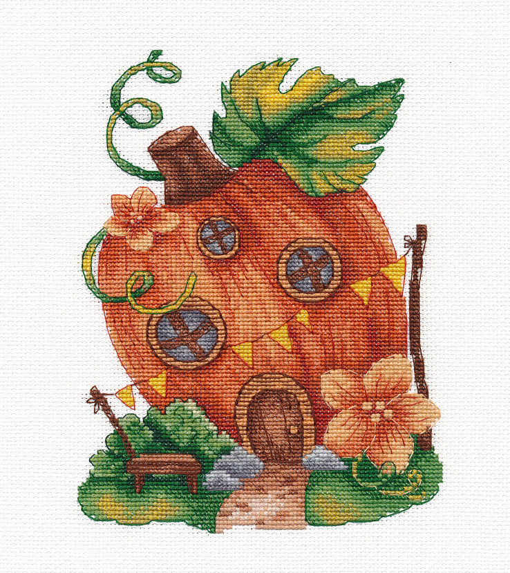 Kit de Punto de Cruz "Refugio de Calabaza" 1584 de Oven