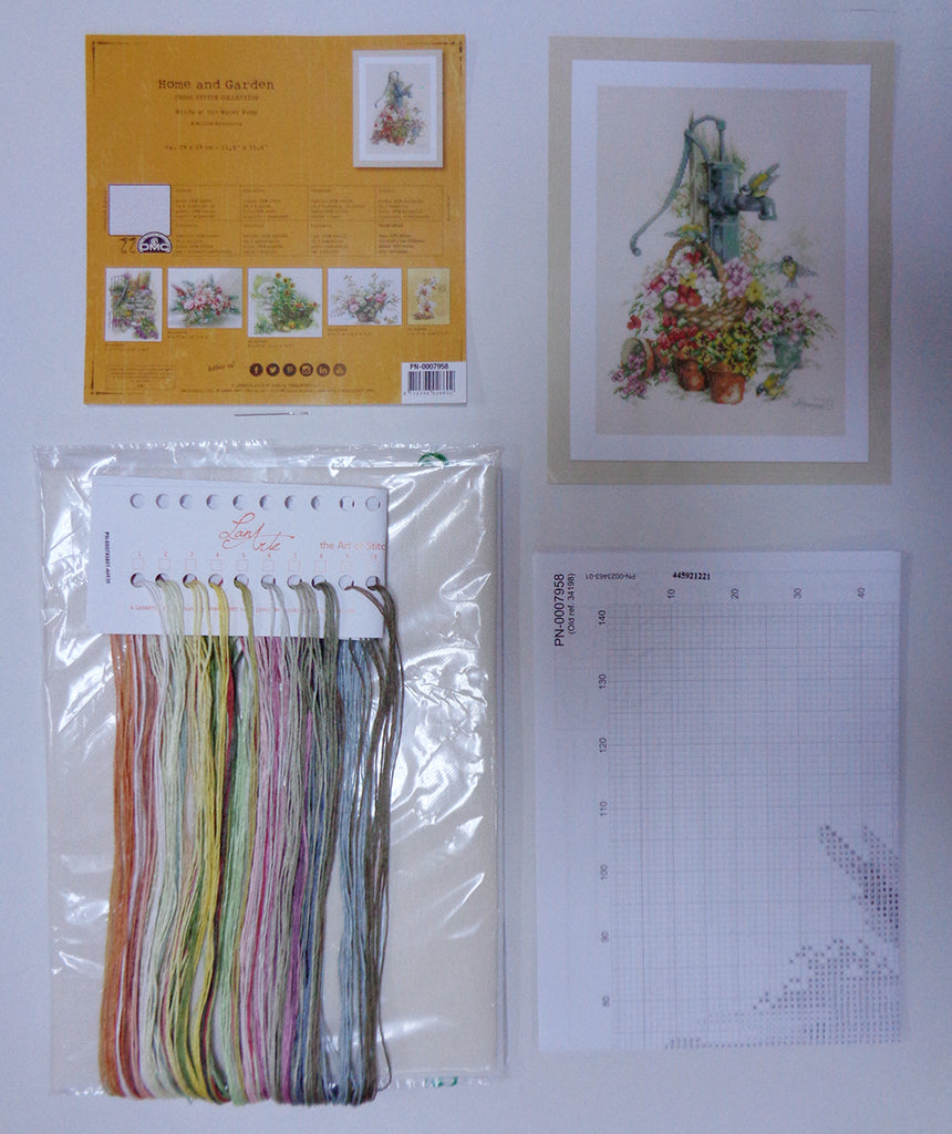 Pájaros en la bomba de agua - Lanarte - Kit de punto de cruz PN-0007958