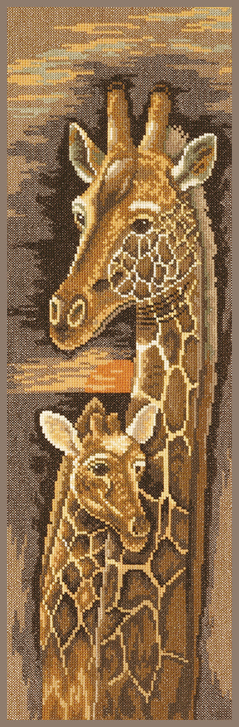 Mère et bébé girafe - Lanarte - Kit point de croix