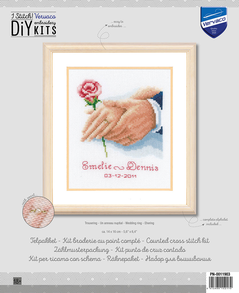 Anillo de bodas - Vervaco - Kit de punto de cruz