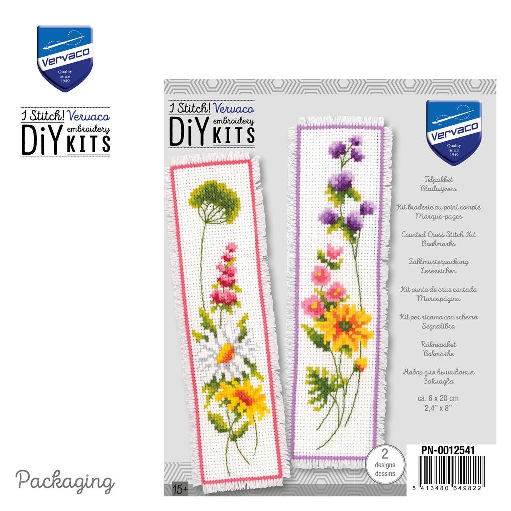 Kit point de croix - Vervaco - KIT SIGNET FLEURS LOT DE 2