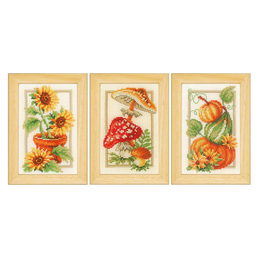 Autumn set of 3 - Vervaco - Cross stitch kit PN-0147594
