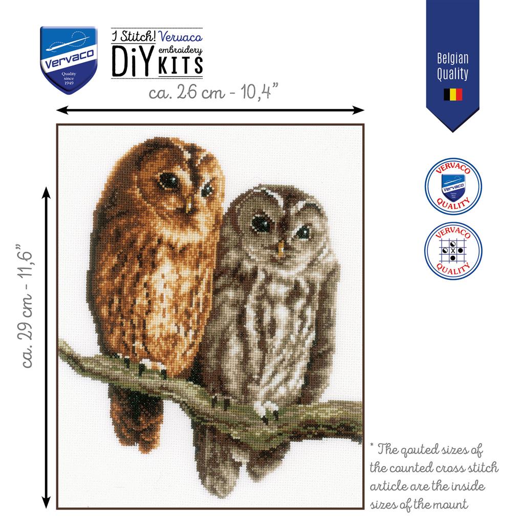 Owls - Vervaco - Kit de punto de cruz PN-0150063