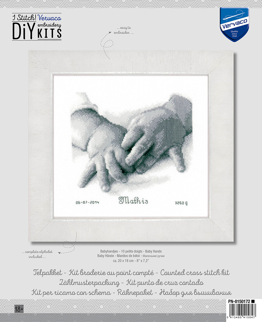 Manos de bebe - Vervaco - Kit de punto de cruz PN-0150172