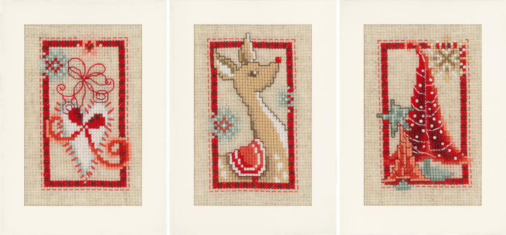 Greeting cards: Christmas symbols - Vervaco - Cross stitch kit PN-0154080