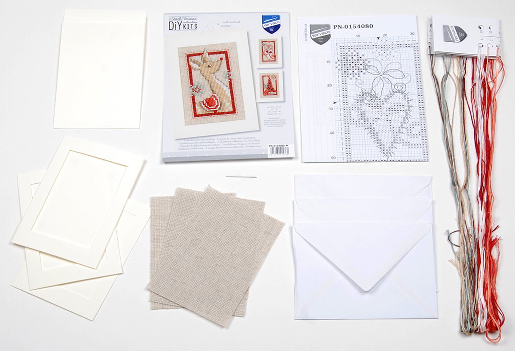 Greeting cards: Christmas symbols - Vervaco - Cross stitch kit PN-0154080