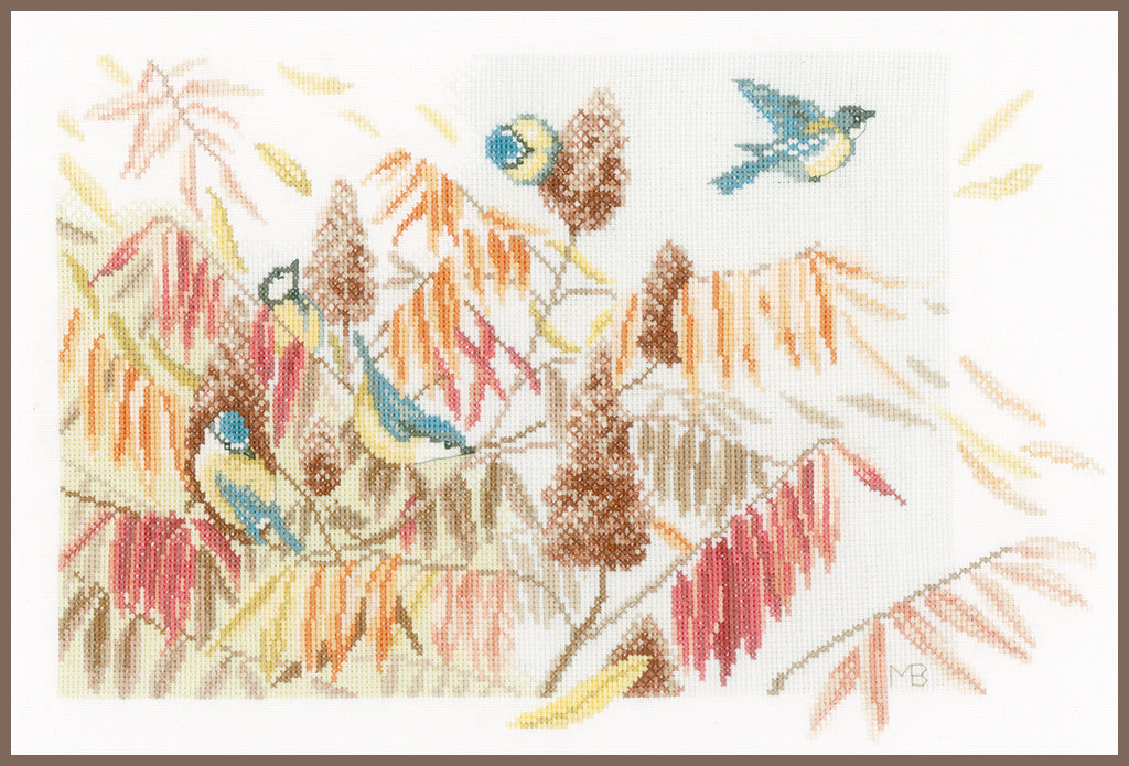 Mésanges dans un buisson - Lanarte - Kit au point de croix