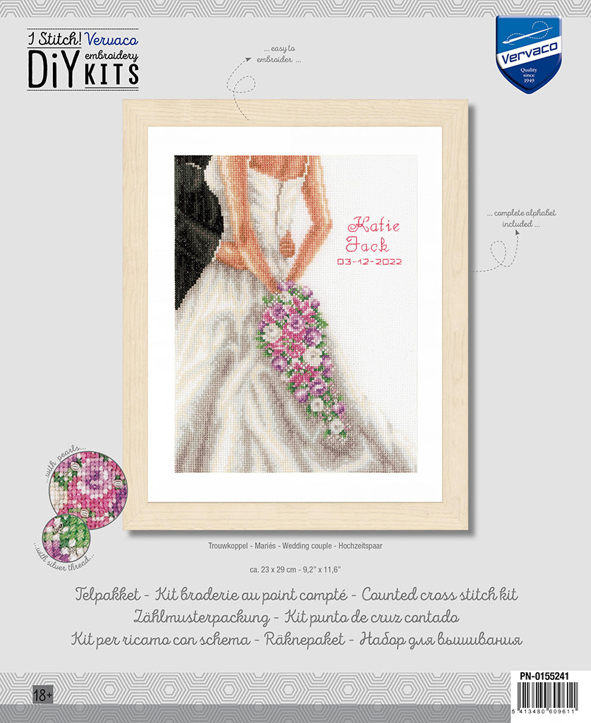 Pareja de boda - Vervaco - Kit de punto de cruz PN-0155241