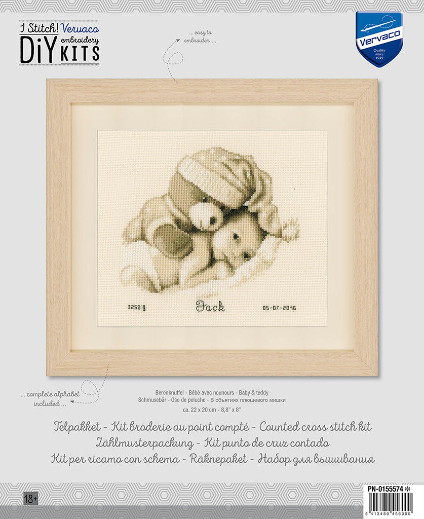 Bebé y peluche - Vervaco - Kit de punto de cruz PN-0155574