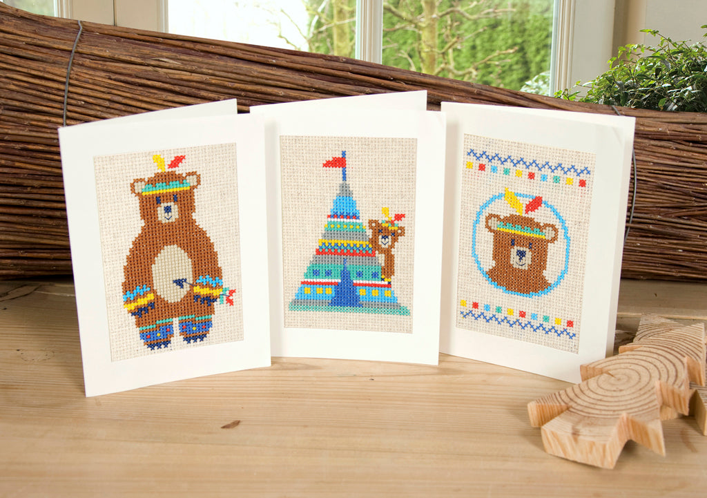 Indian bear set of 3 - Vervaco - Kit de punto de cruz PN-0155772