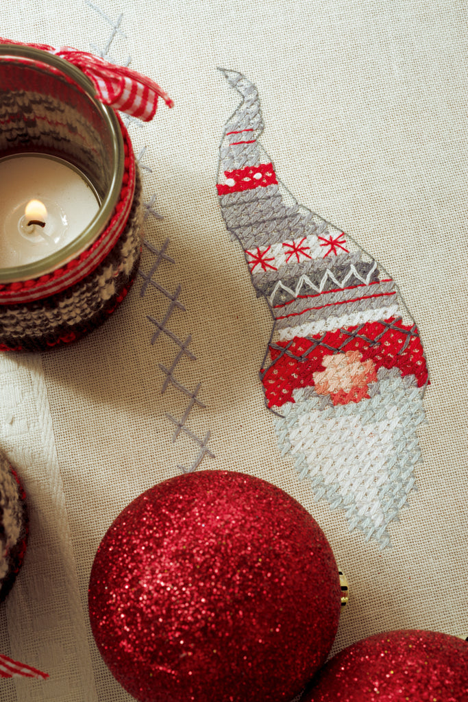 Camino de mesa Gnomos de navidad - Vervaco - Kit de punto de cruz PN-0155966