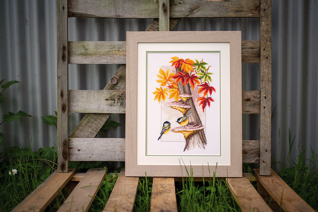 Carboneros entre hojas - Vervaco - Kit de punto de cruz PN-0157566