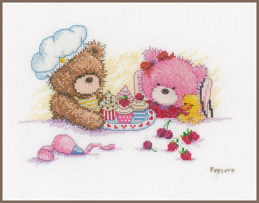 Popcorn & Brie bear - Vervaco - Kit de punto de cruz PN-0163787