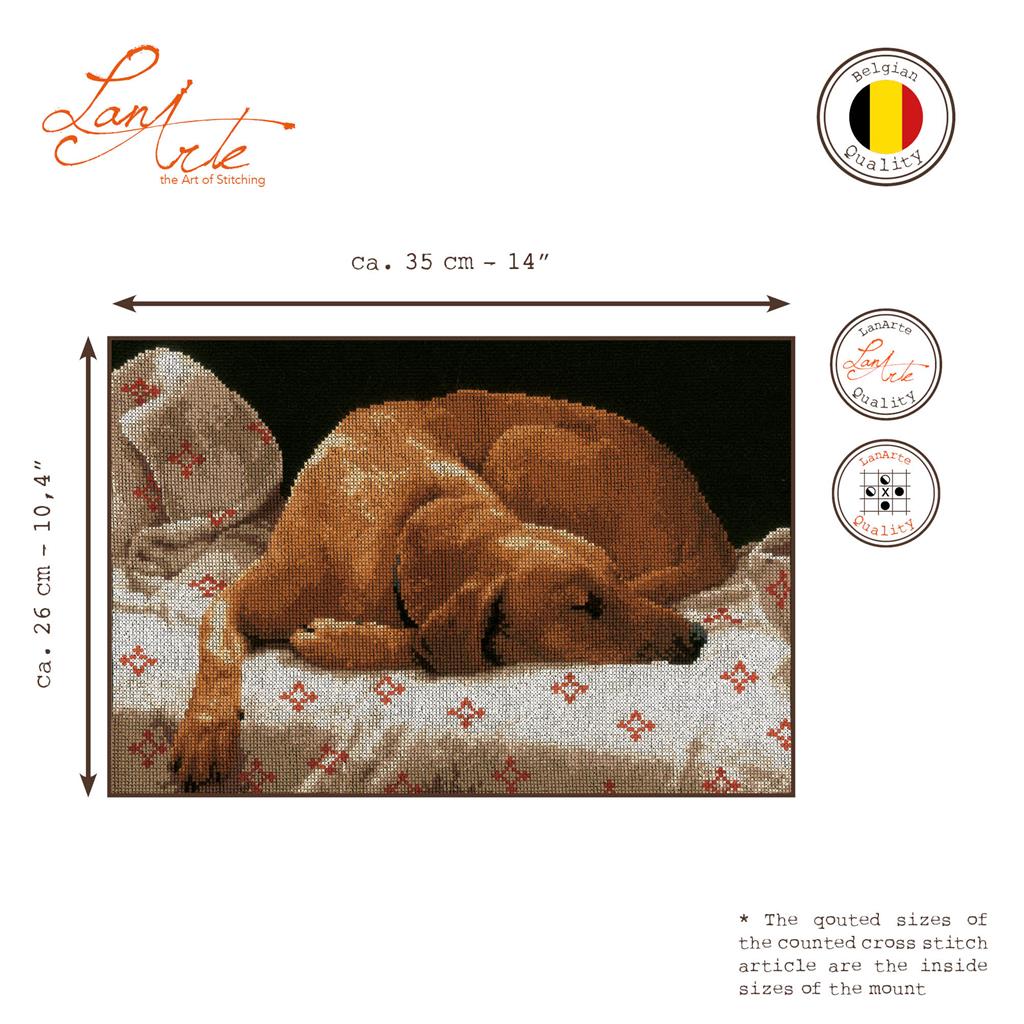Perro durmiendo - Lanarte - Kit de punto de cruz PN-0164050