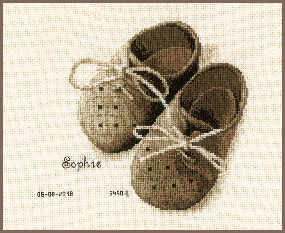 Natalicio - Primeros zapatos - Vervaco - Kit de punto de cruz PN-0164620