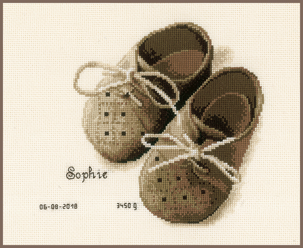 Natalicio - Primeros zapatos - Vervaco - Kit de punto de cruz PN-0164620
