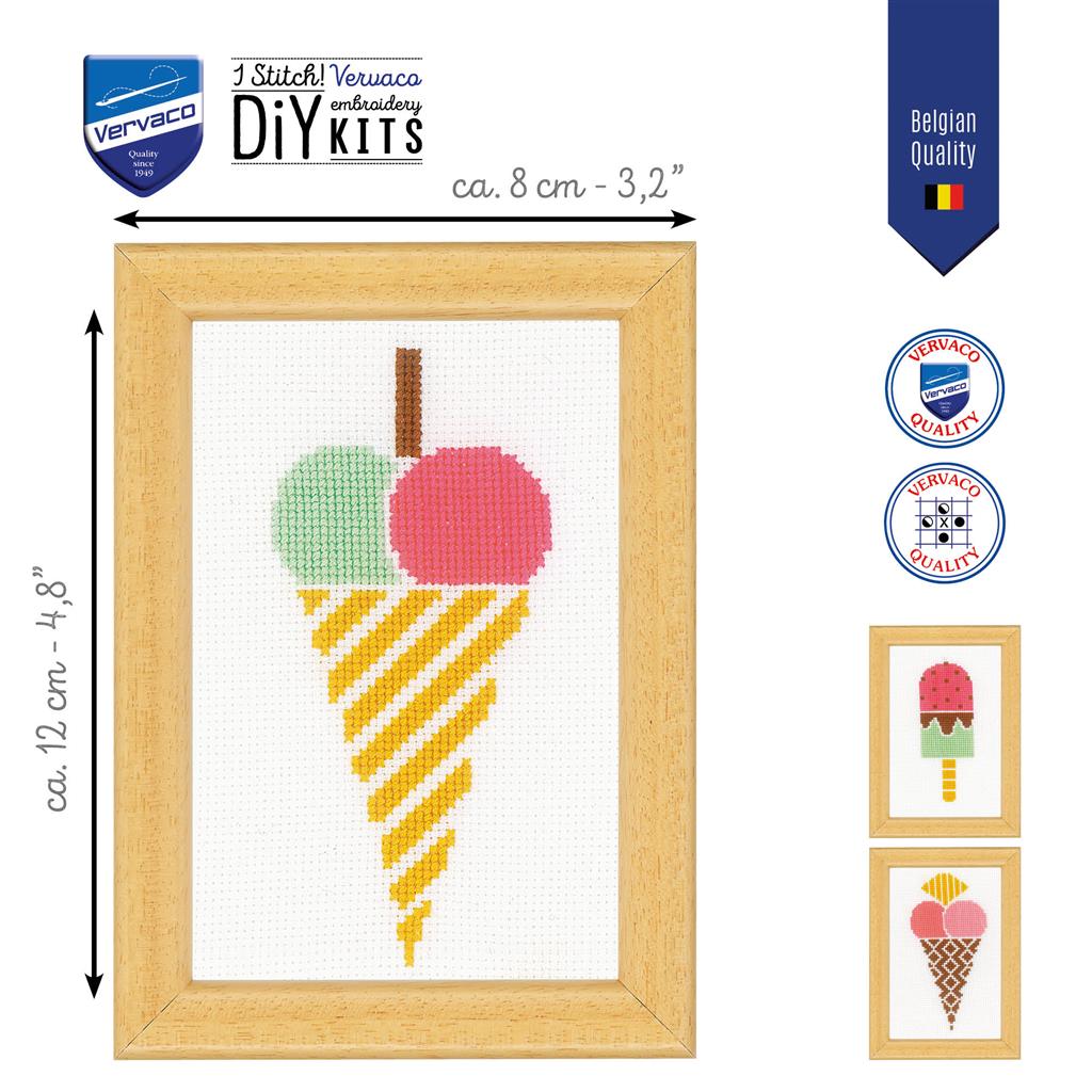 Ice creams set of 3 - Vervaco - Kit de punto de cruz PN-0164923