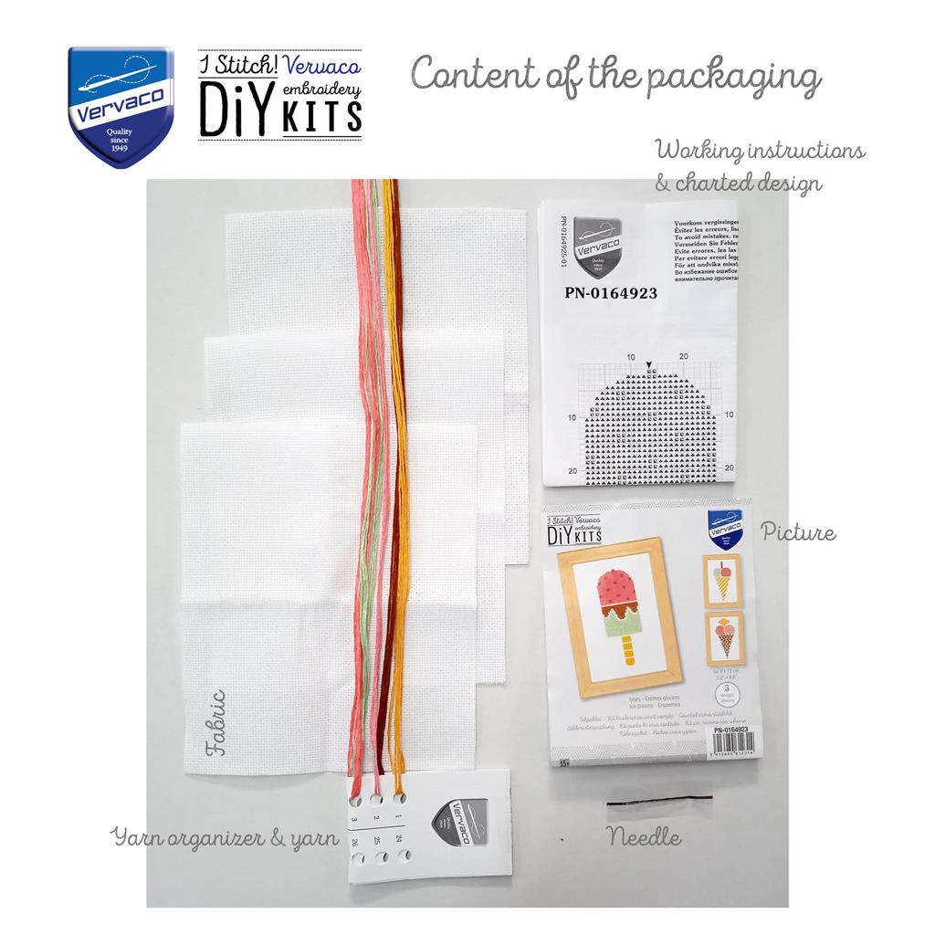 Ice creams set of 3 - Vervaco - Kit de punto de cruz PN-0164923