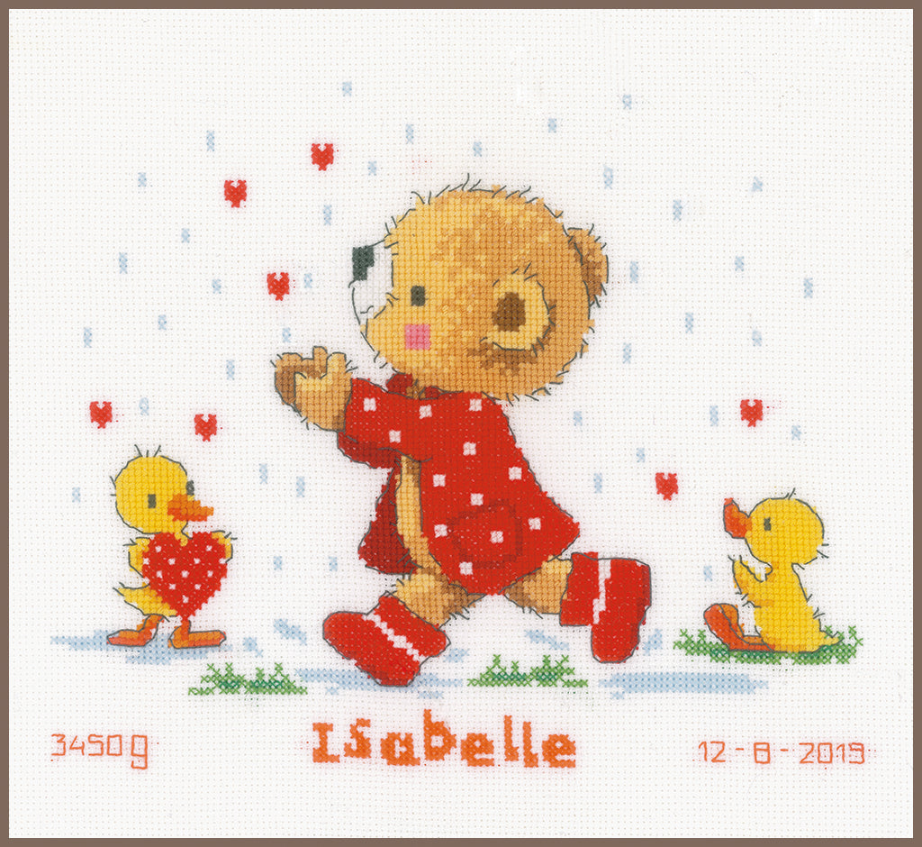 Oso y corazones - Vervaco - Kit de punto de cruz PN-0166613