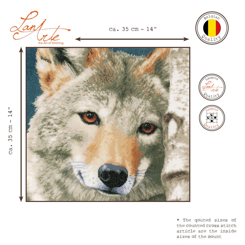 Lobo - Lanarte - Kit de punto de cruz PN-0166758