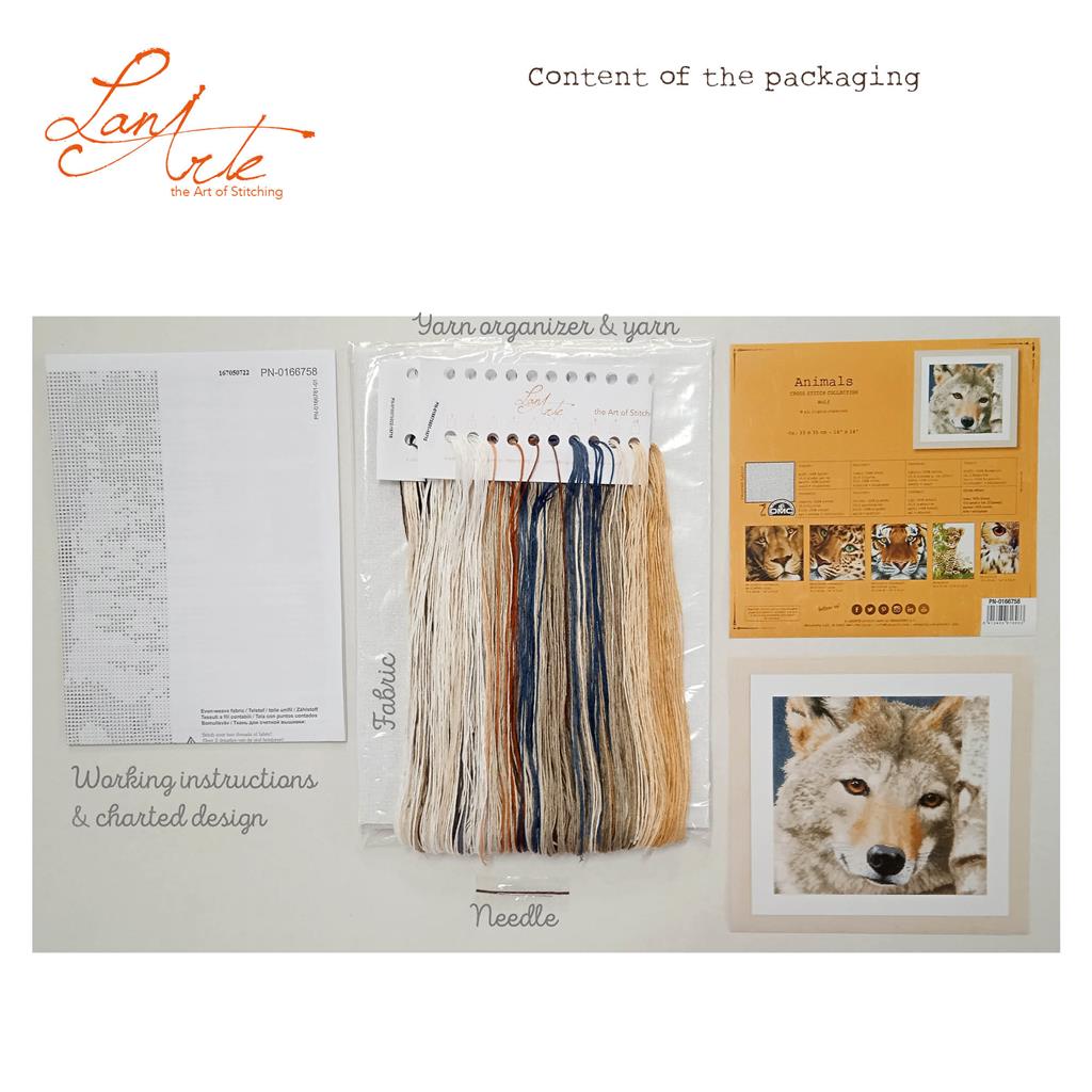 Lobo - Lanarte - Kit de punto de cruz PN-0166758