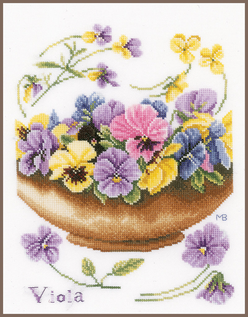 Violetas - Lanarte - Kit de punto de cruz PN-0168600