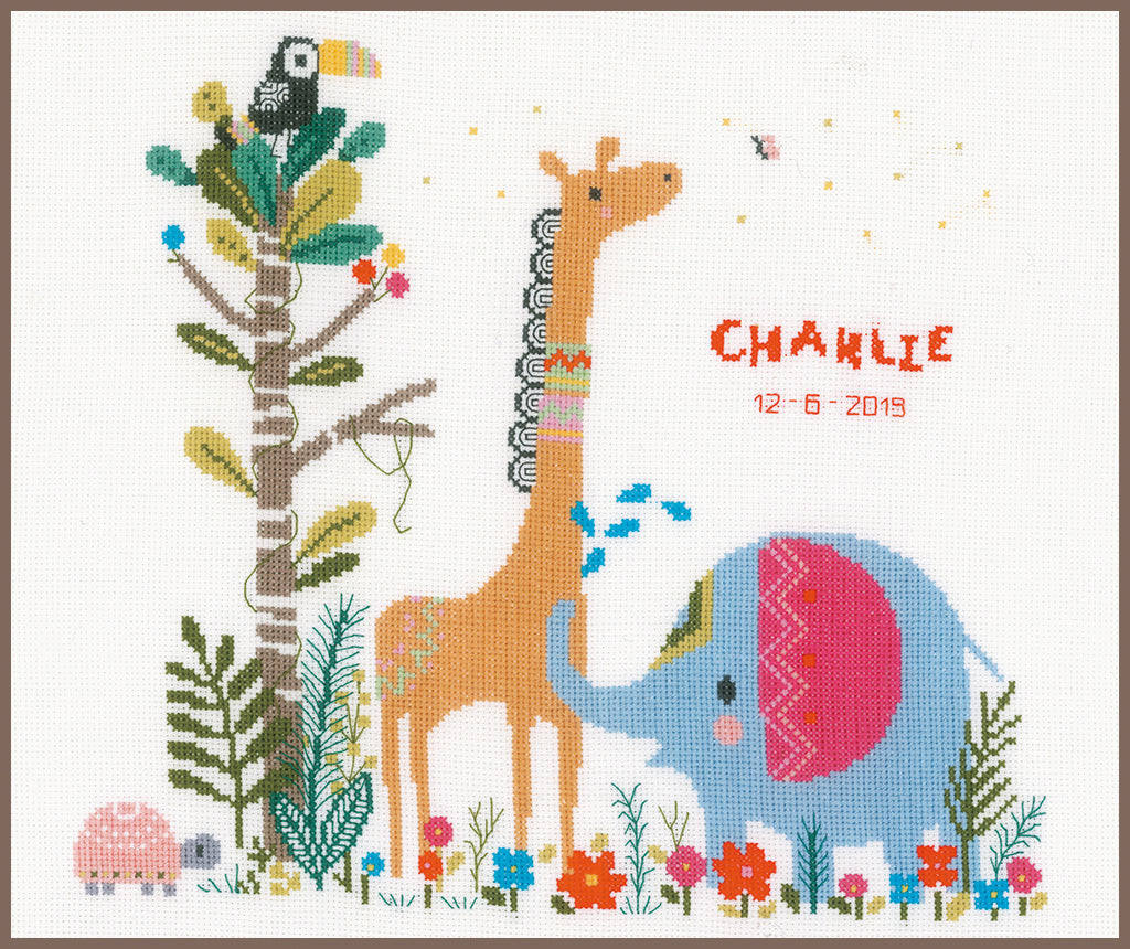 Fiesta de los animales de la selva - Vervaco - Kit de punto de cruz PN-0168657