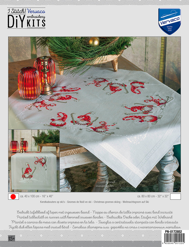 Camino de mesa Gnomos navideños - Vervaco - Kit de punto de cruz PN-0173615