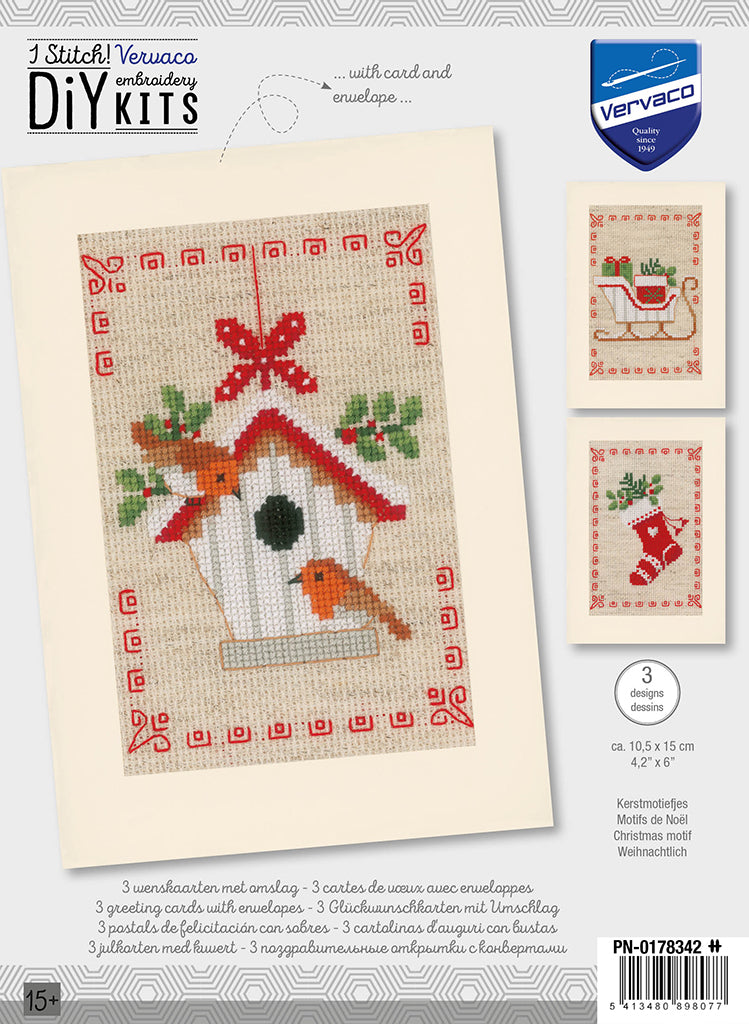 Greeting Cards: Christmas Motifs - Vervaco - Cross Stitch Kit PN-0178342
