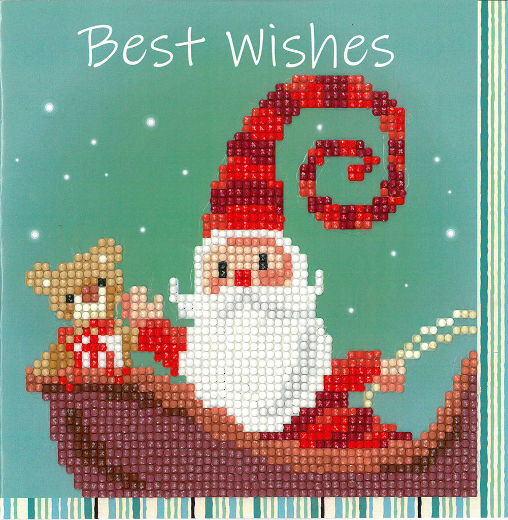 Happy Santa Greeting Card - Vervaco - Kit Punto Diamante