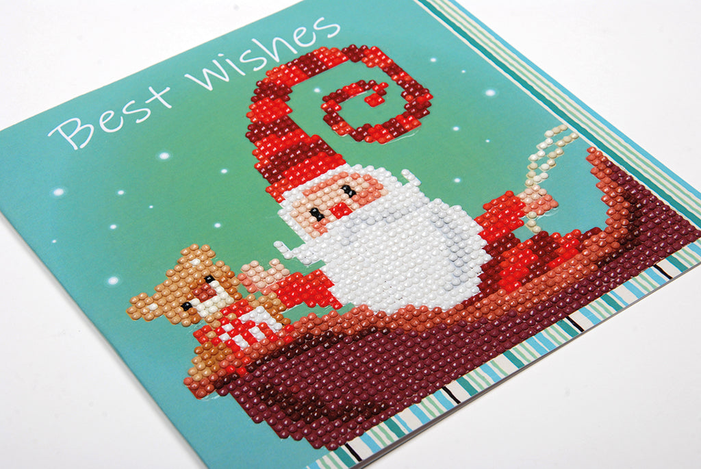 Happy Santa Greeting Card - Vervaco - Kit Punto Diamante
