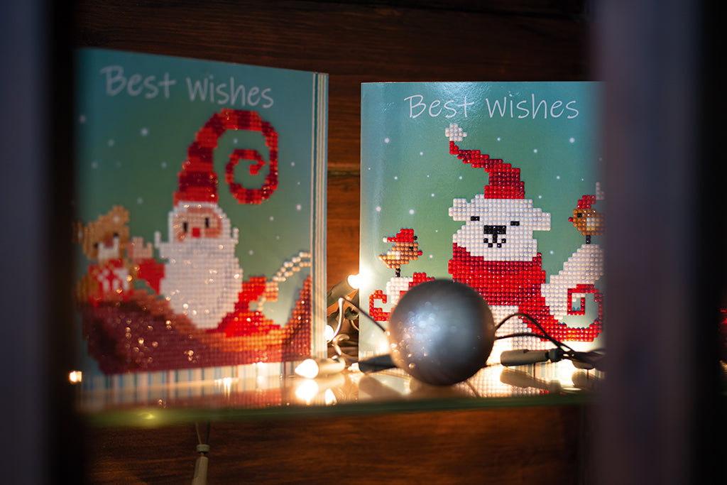 Happy Santa Greeting Card - Vervaco - Kit Punto Diamante