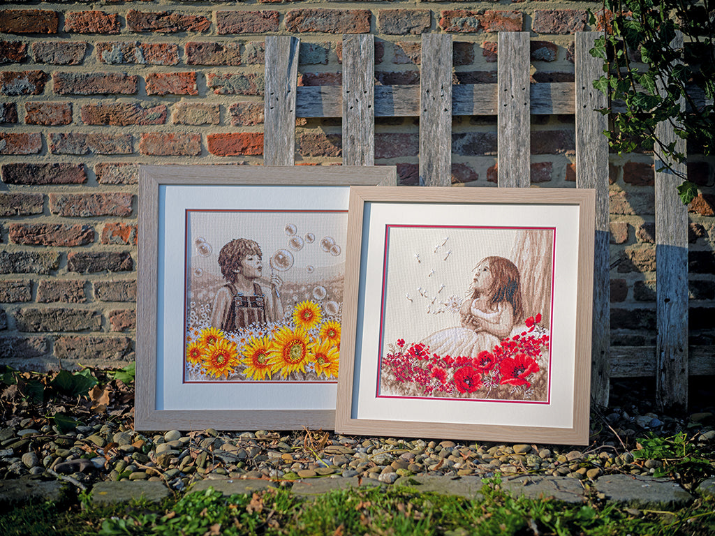 Niña en un campo de amapolas - Vervaco - Kit de punto de cruz PN-0184269